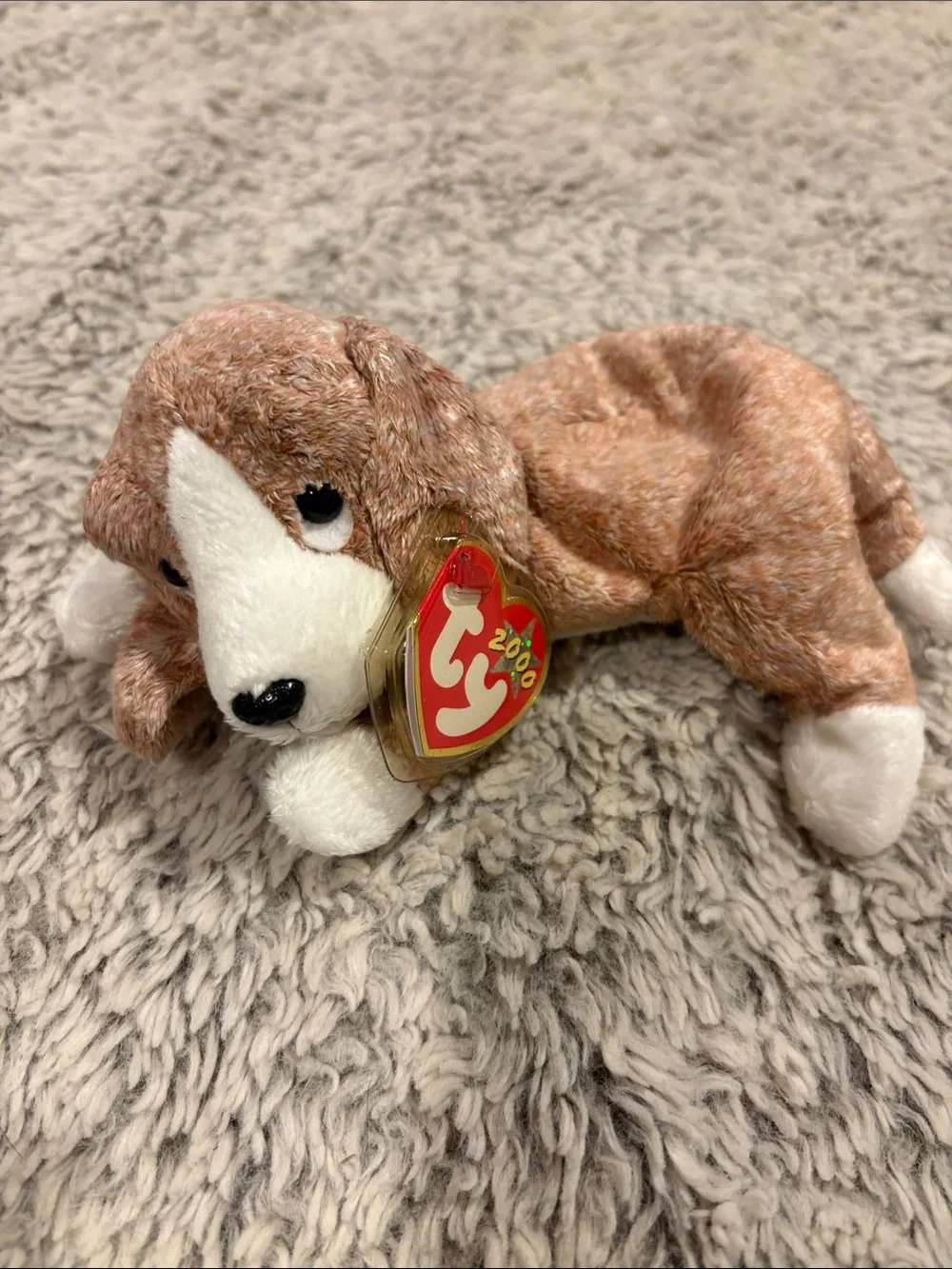 Ty Beanie Baby‎ Sniffer Bassett Hound Kids OS Brown Excellent 2000 Retired Plush